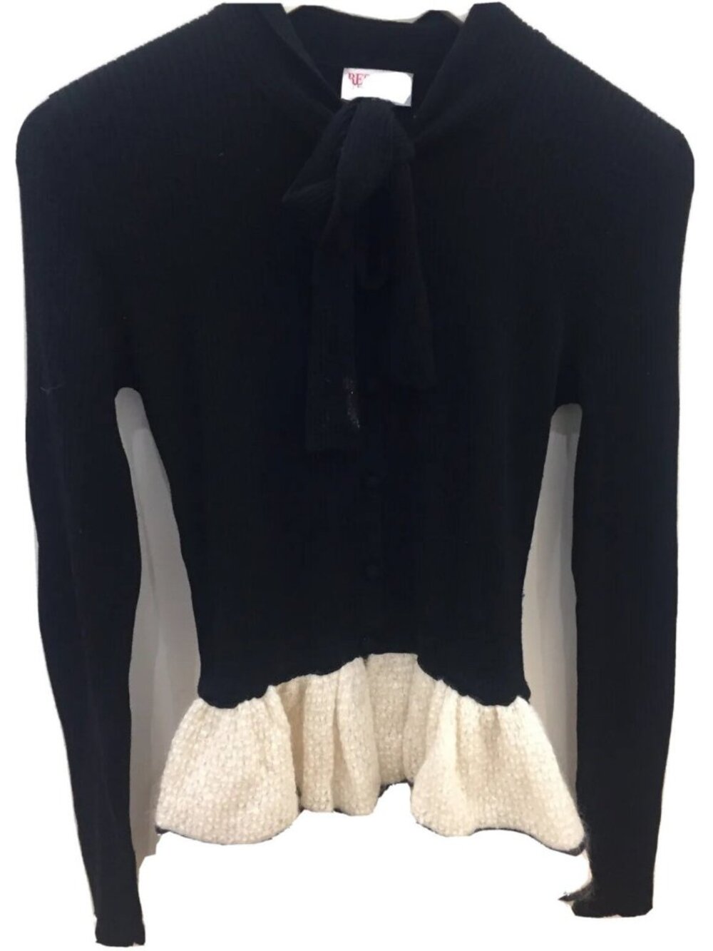 red valentino sweater Black Ribbed Wool Sweater Size L